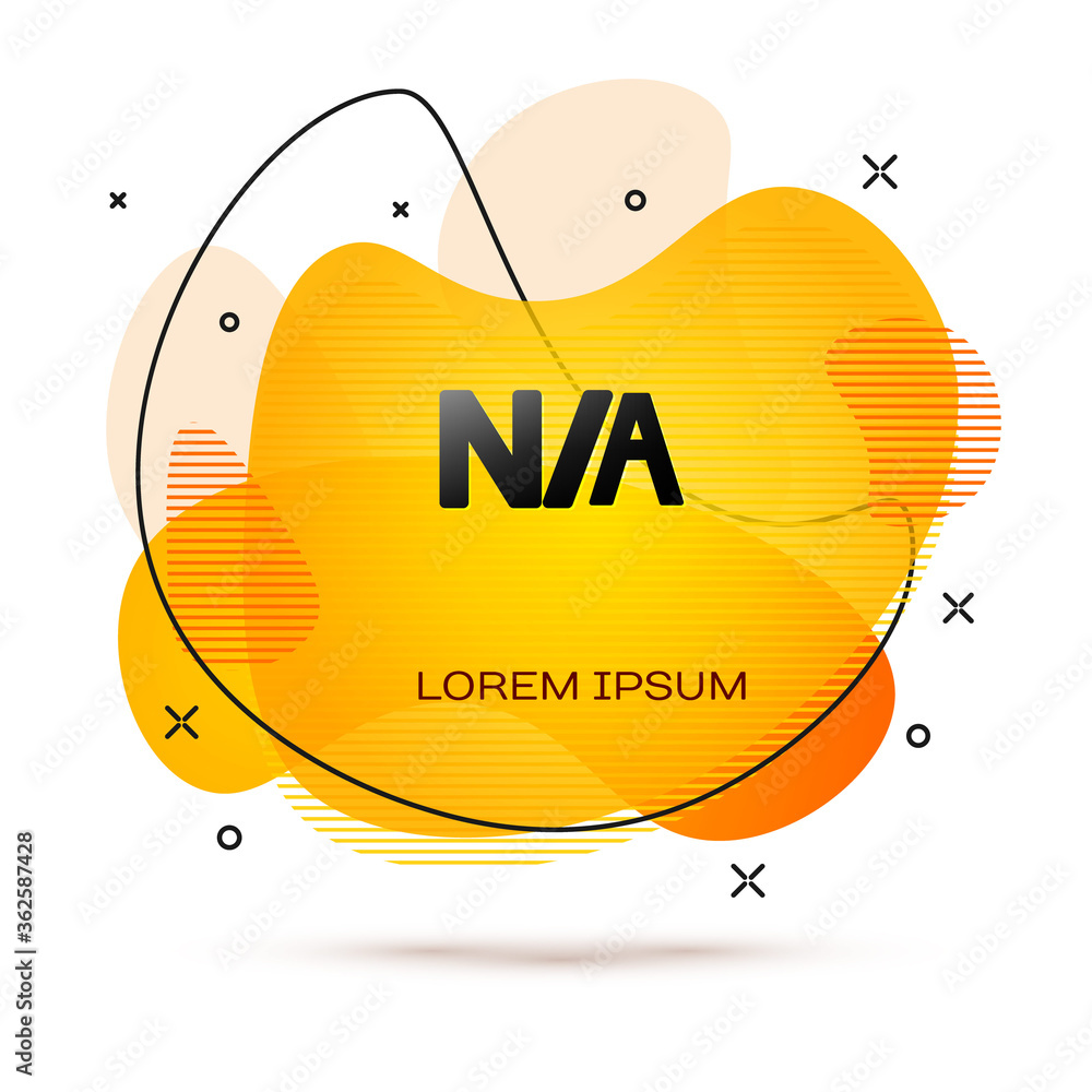 Poster black not applicable icon isolated on white background. abstract banner with liquid shapes. vector i