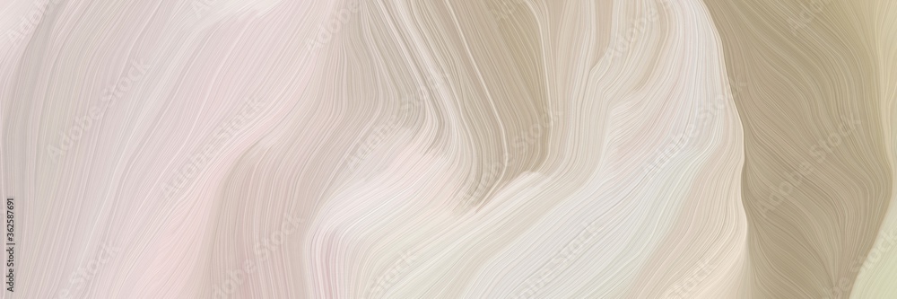 Poster unobtrusive header with elegant abstract waves design with light gray, rosy brown and tan color