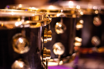 musical instruments: part of a drum set close up