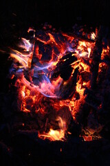 Fototapeta na wymiar fire in the fireplace