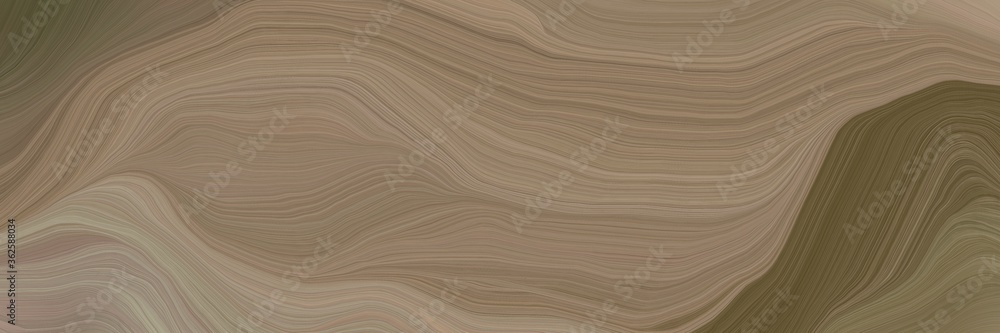 Aufkleber unobtrusive header with colorful modern soft curvy waves background illustration with pastel brown, 