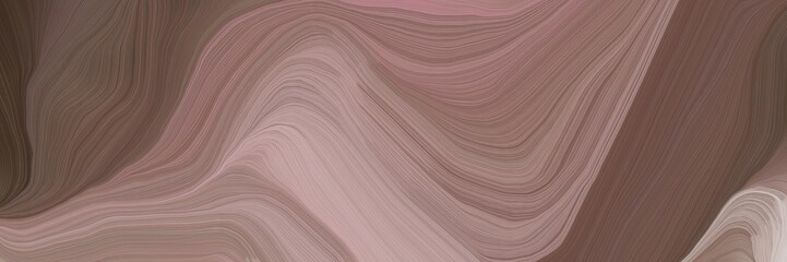unobtrusive banner with elegant smooth swirl waves background design with pastel brown, silver and old mauve color