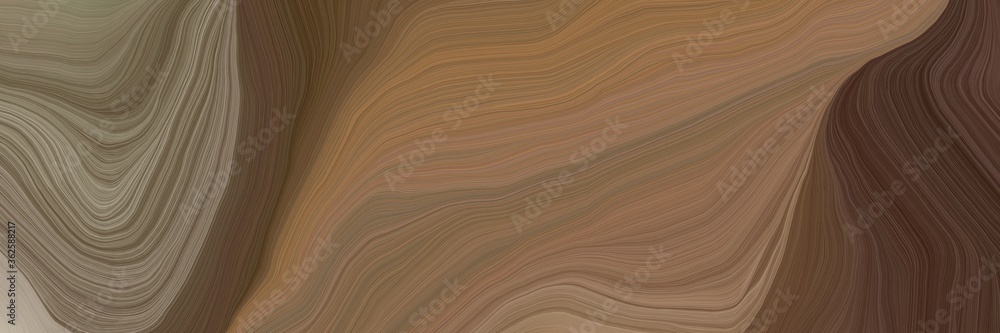 Poster inconspicuous header with elegant contemporary waves illustration with pastel brown, old mauve and r