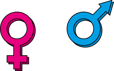 Geschlechter Symbole 3D