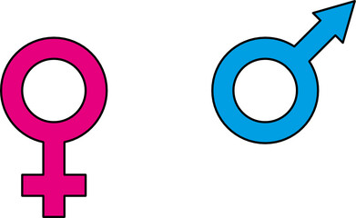 Geschlechter Symbole in Farbe