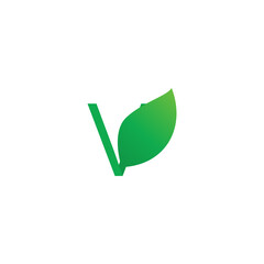 Illustration Vector Graphic of V Letter Leaf. Perfect to use for Nature Company