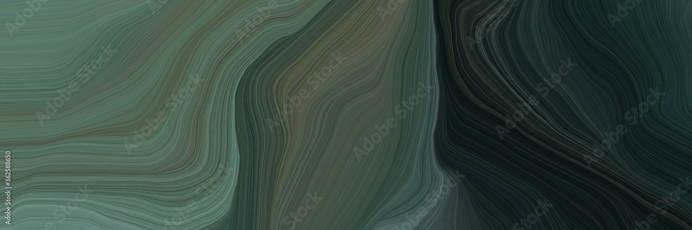 Poster unobtrusive elegant curvy background design with dark slate gray, dim gray and very dark green color