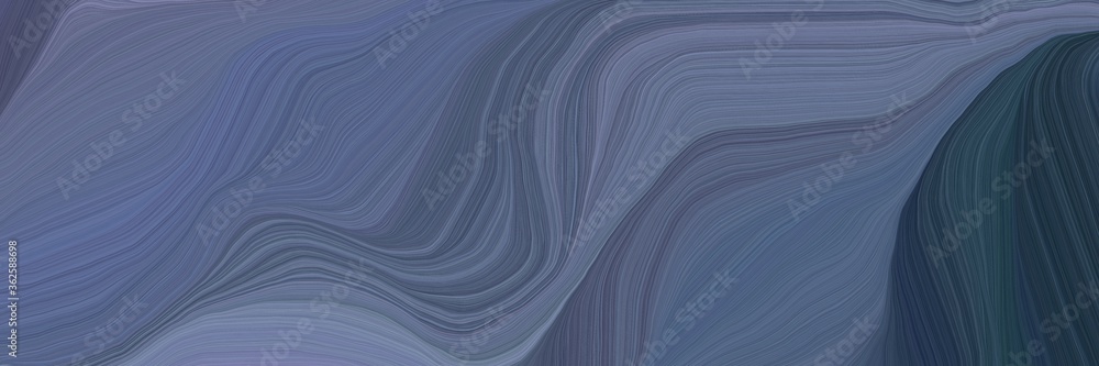 Poster inconspicuous banner with colorful curvy background illustration with dim gray, very dark blue and l