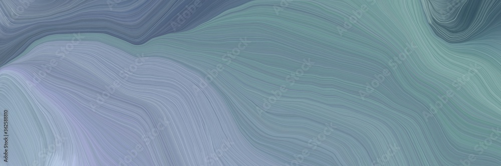 Fototapete inconspicuous header with colorful smooth swirl waves background illustration with light slate gray,