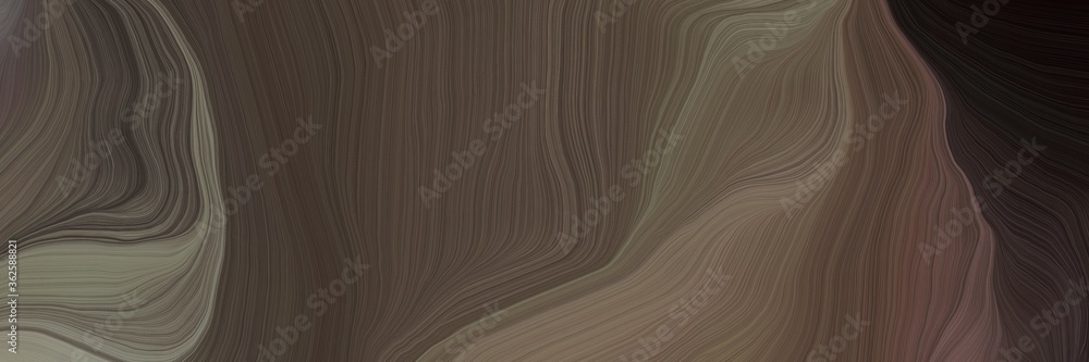 Poster inconspicuous banner with colorful smooth swirl waves background design with old mauve, very dark pi