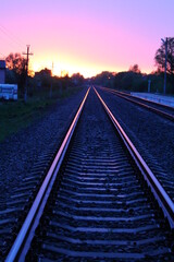 Obraz premium railway in the sunset