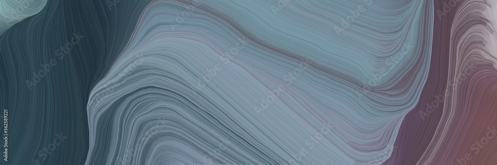 Poster inconspicuous banner with elegant modern waves background illustration with slate gray, dark slate g