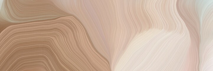 Naklejka premium unobtrusive header with elegant curvy swirl waves background design with tan, pastel brown and antique white color