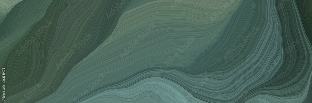 Leinwandbilder inconspicuous banner with elegant abstract waves design with dark slate gray, light slate gray and s