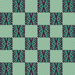Fototapeta premium Seamless Squares Plaid Geometric Shapes Abstract Pattern Trendy Colors