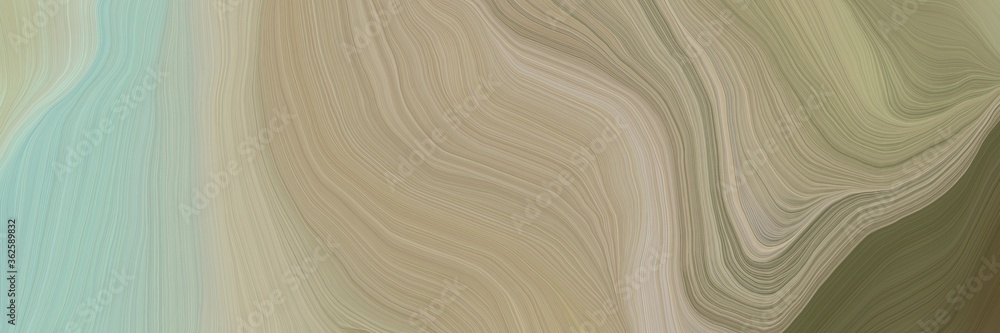 Poster inconspicuous header with colorful modern soft curvy waves background illustration with rosy brown, dark olive green and pastel blue color
