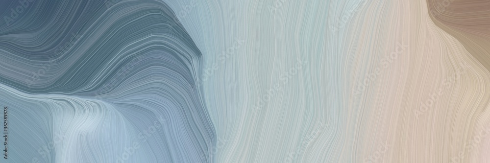 Aufkleber unobtrusive header with colorful elegant curvy swirl waves background illustration with silver, dim gray and light slate gray color
