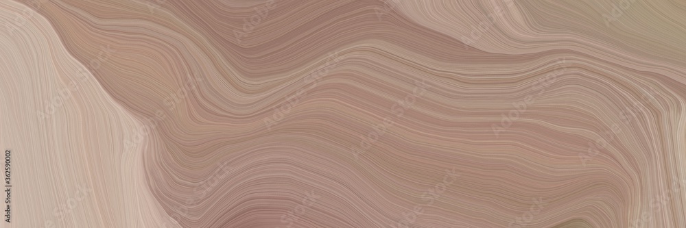 Poster unobtrusive header with colorful contemporary waves design with rosy brown, silver and tan color