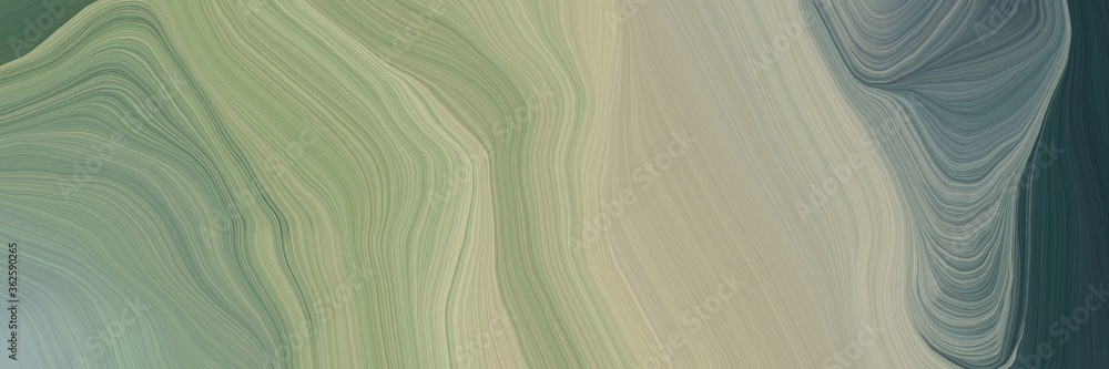 Aufkleber unobtrusive header with elegant modern soft swirl waves background illustration with dark sea green,