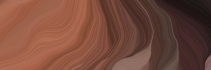 inconspicuous banner with elegant modern soft swirl waves background design with pastel brown, very dark pink and old mauve color