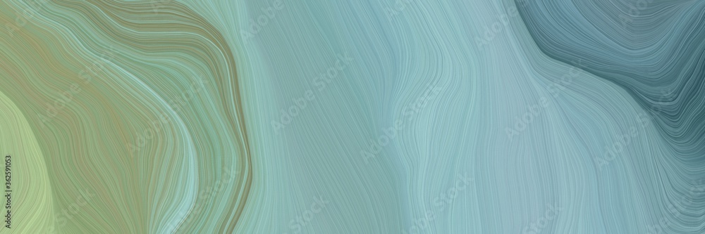 Aufkleber inconspicuous header with colorful modern soft curvy waves background illustration with dark sea gre