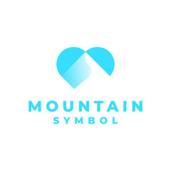 Blue Mountain Gradient Logo Vector With Modern silhouette Concept Style.