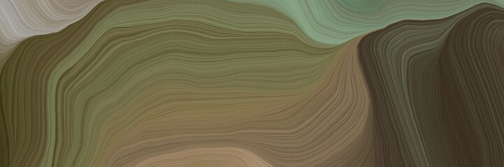 Fototapeta premium inconspicuous colorful modern soft curvy waves background design with pastel brown, dark gray and very dark green color