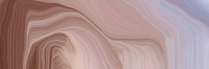 inconspicuous banner with elegant curvy swirl waves background design with rosy brown, old mauve and silver color