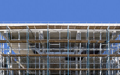 Scaffolding around building