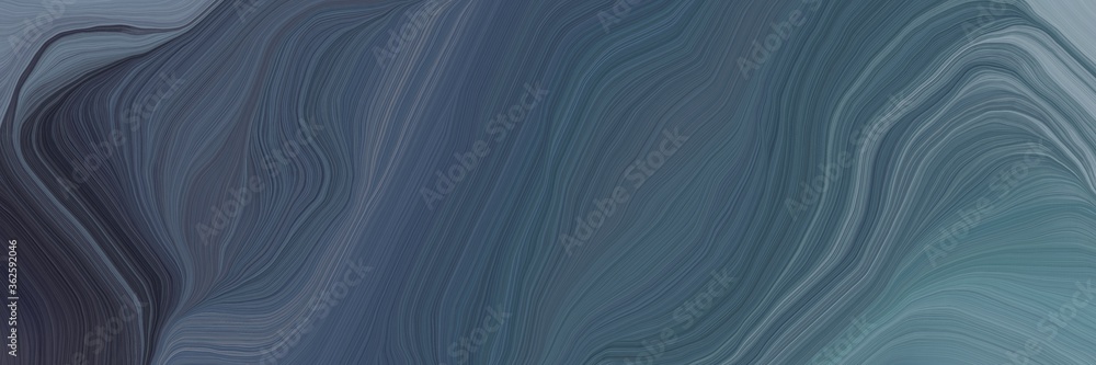 Poster inconspicuous banner with elegant contemporary waves design with dark slate gray, light slate gray a