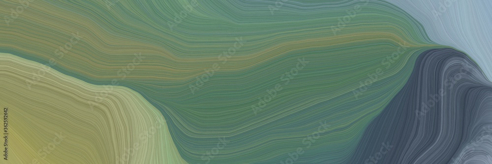 Poster unobtrusive elegant abstract waves design with dim gray, dark sea green and dark slate gray color