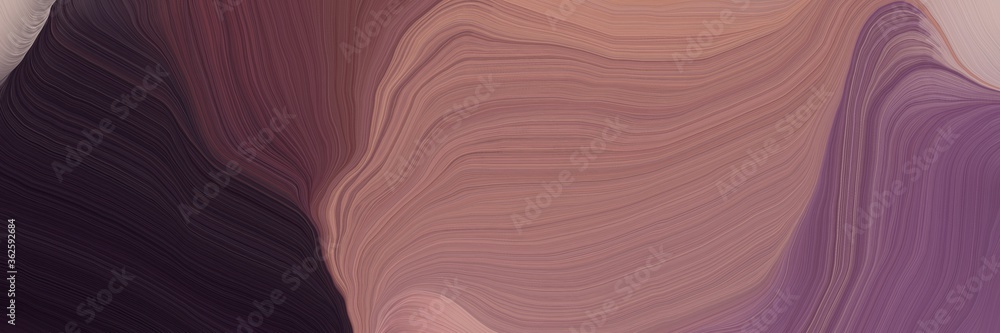 Poster inconspicuous header with elegant abstract waves illustration with antique fuchsia, very dark pink a