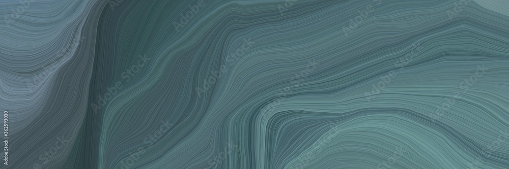 Poster inconspicuous header with elegant curvy background design with dim gray, light slate gray and dark slate gray color