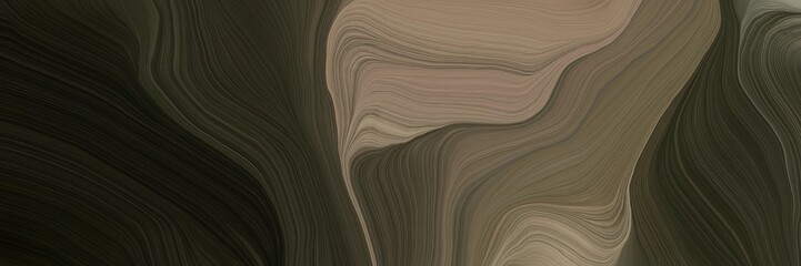 inconspicuous elegant contemporary waves design with very dark green, gray gray and pastel brown color