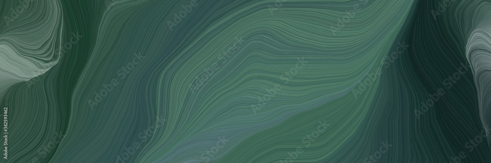 Aufkleber inconspicuous header with colorful modern curvy waves background illustration with dark slate gray, 