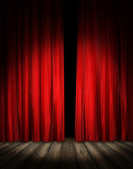 red theater curtain with soft lighting 3d illustration