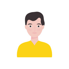 young man cartoon icon, flat style