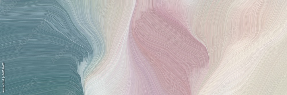 Poster unobtrusive banner with elegant modern curvy waves background design with pastel gray, slate gray an