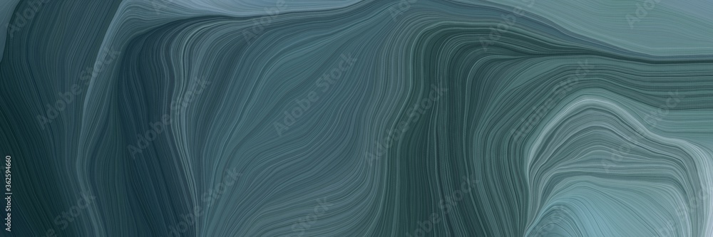 Aufkleber unobtrusive banner with colorful modern soft swirl waves background illustration with dark slate gray, dark gray and slate gray color
