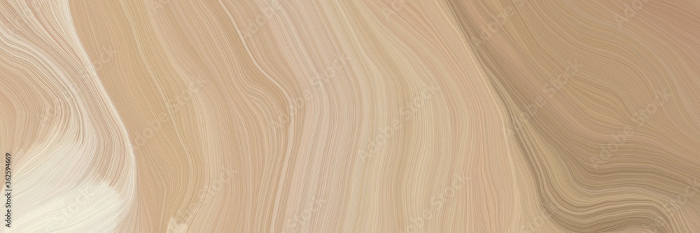 Poster inconspicuous header with colorful smooth swirl waves background illustration with tan, antique white and pastel brown color