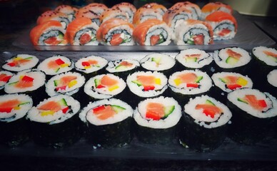Sushi  rolles salmon and Filadelfia