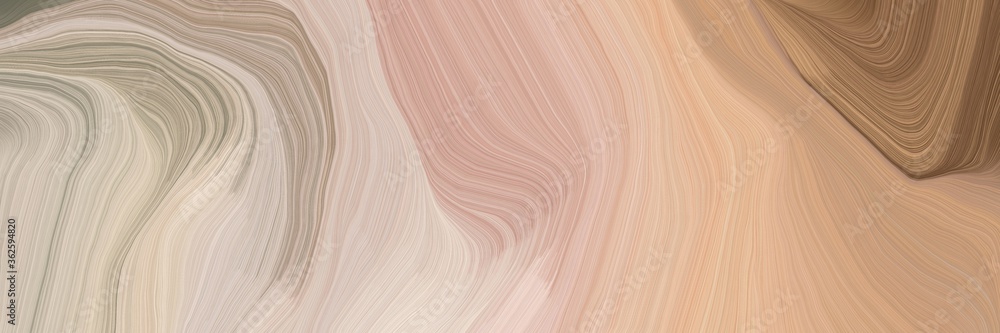 Aufkleber unobtrusive header with elegant modern waves background design with tan, pastel brown and rosy brown