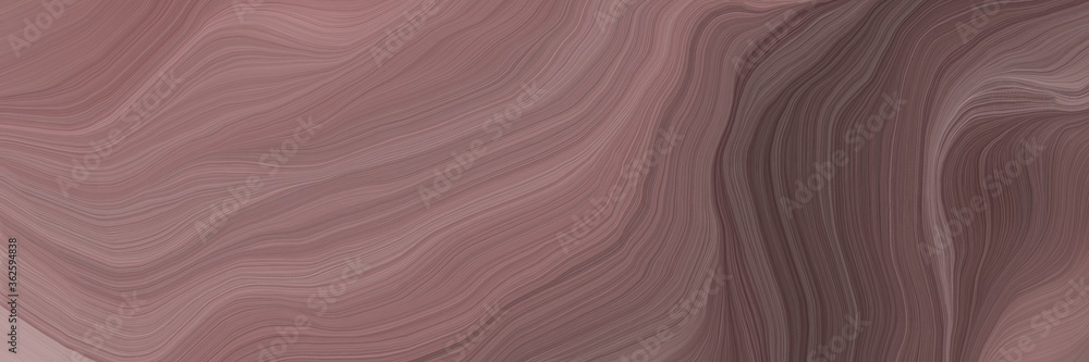 Poster inconspicuous banner with elegant curvy swirl waves background design with pastel brown, old mauve a