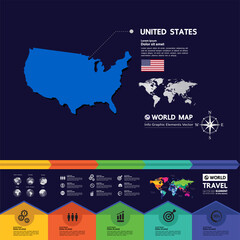 United States travel destination grand vector illustration. 
