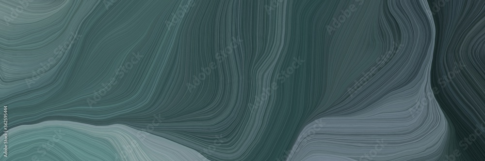 Poster unobtrusive banner with colorful elegant curvy swirl waves background design with dark slate gray, light slate gray and very dark blue color