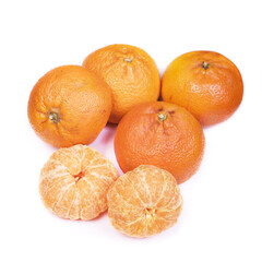 Fresh peeled mandarin isolated