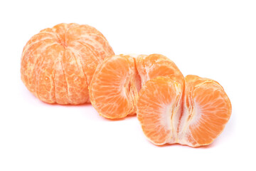 Fresh peeled mandarin isolated