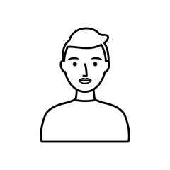 cartoon young man icon, line style