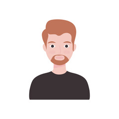 cartoon man with beard icon, flat style