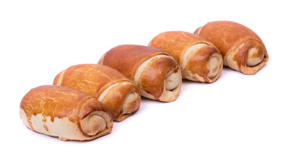 Group of delicious rolled pastry buns